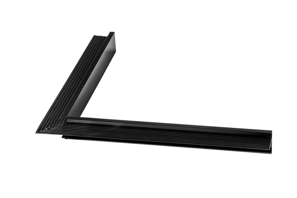 Aluminium daktrim binnenhoek RAL9005 4,5 x 4,5 x 50 cm + 1 klang