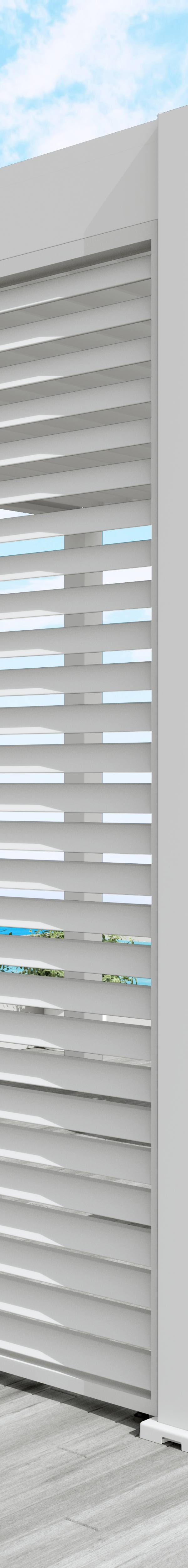 Aluminium overkapping Louvrepaneel 113,3 cm horizontaal wit