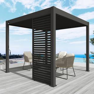Aluminium overkapping Louvrepaneel 93 cm horizontaal antraciet — 1