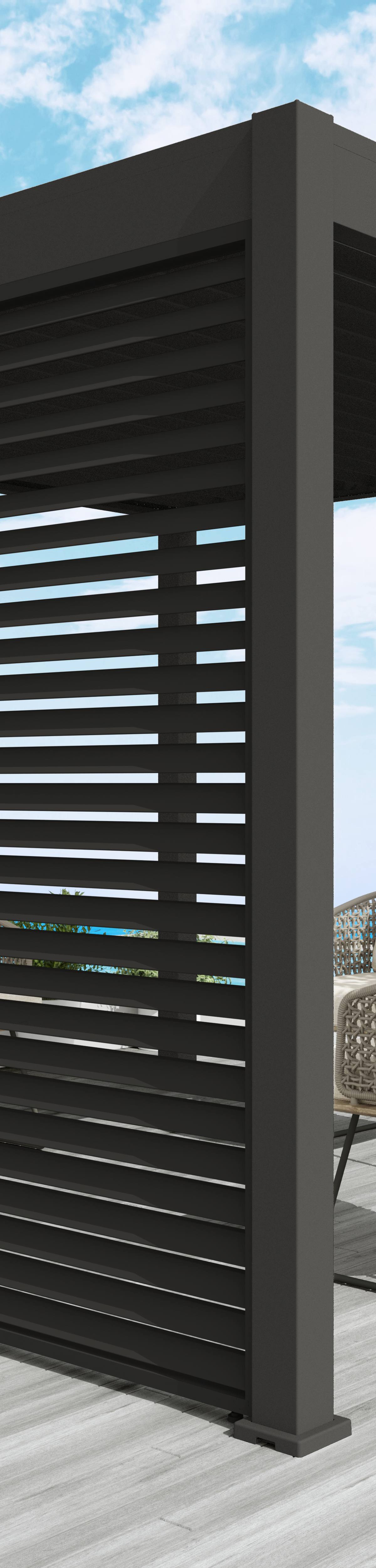 Aluminium overkapping Louvrepaneel 93 cm horizontaal antraciet