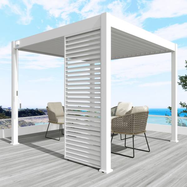 Aluminium overkapping Louvrepaneel 93 cm horizontaal wit