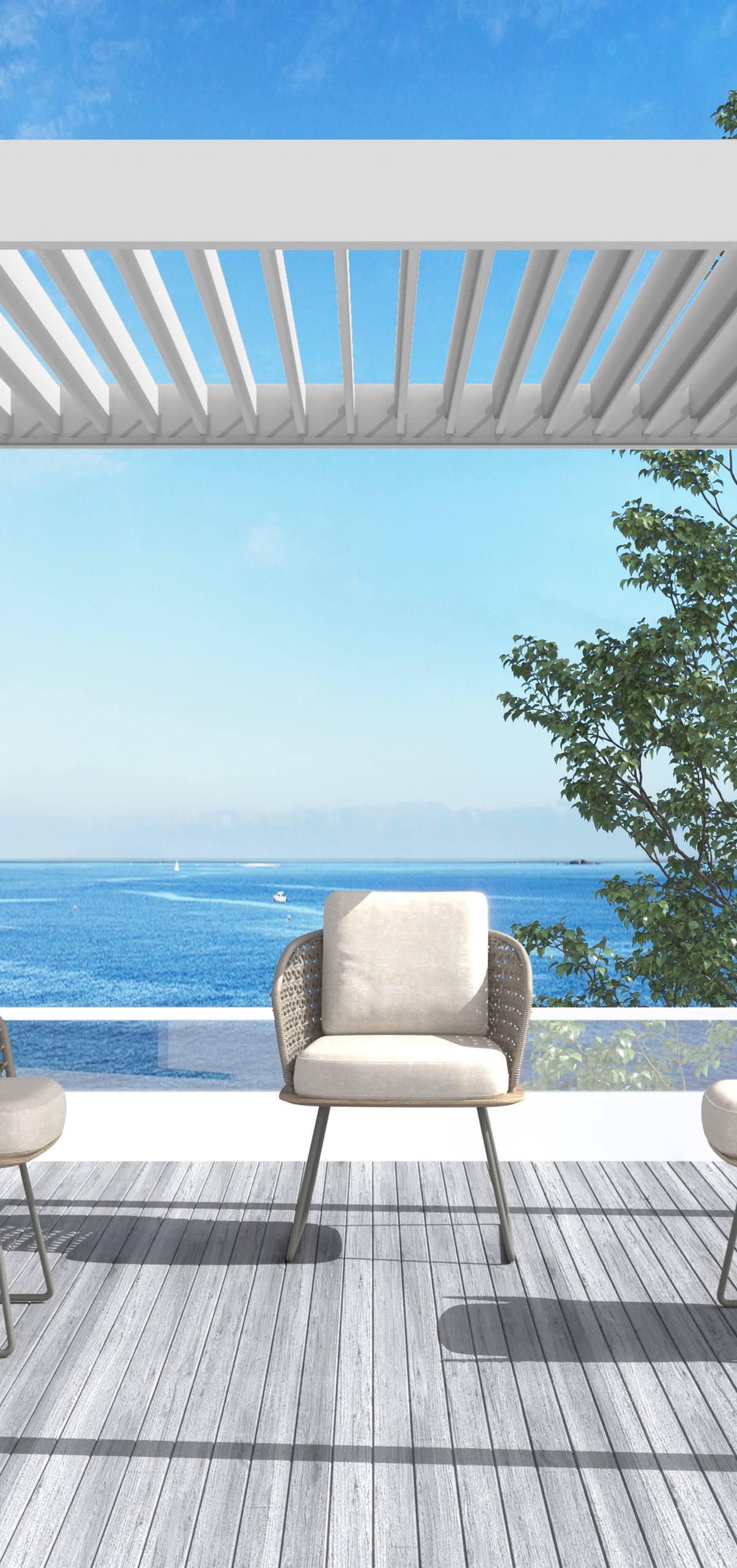 Aluminium overkapping Toronto vrijstaand 300 x 300 x 255 cm wit