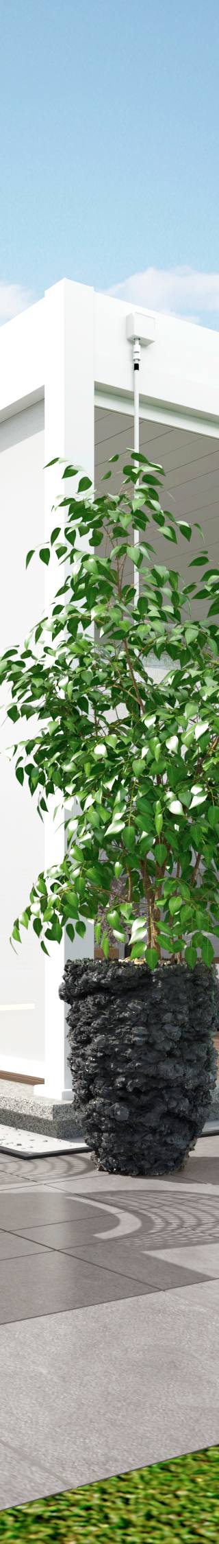 Aluminium overkapping Windscherm 265 cm wit — 1