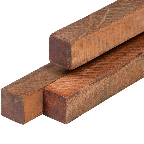 Angelim vermelho hardhout paal 7,0 x 7,0 x 350 cm fijnbezaagd, ongepunt