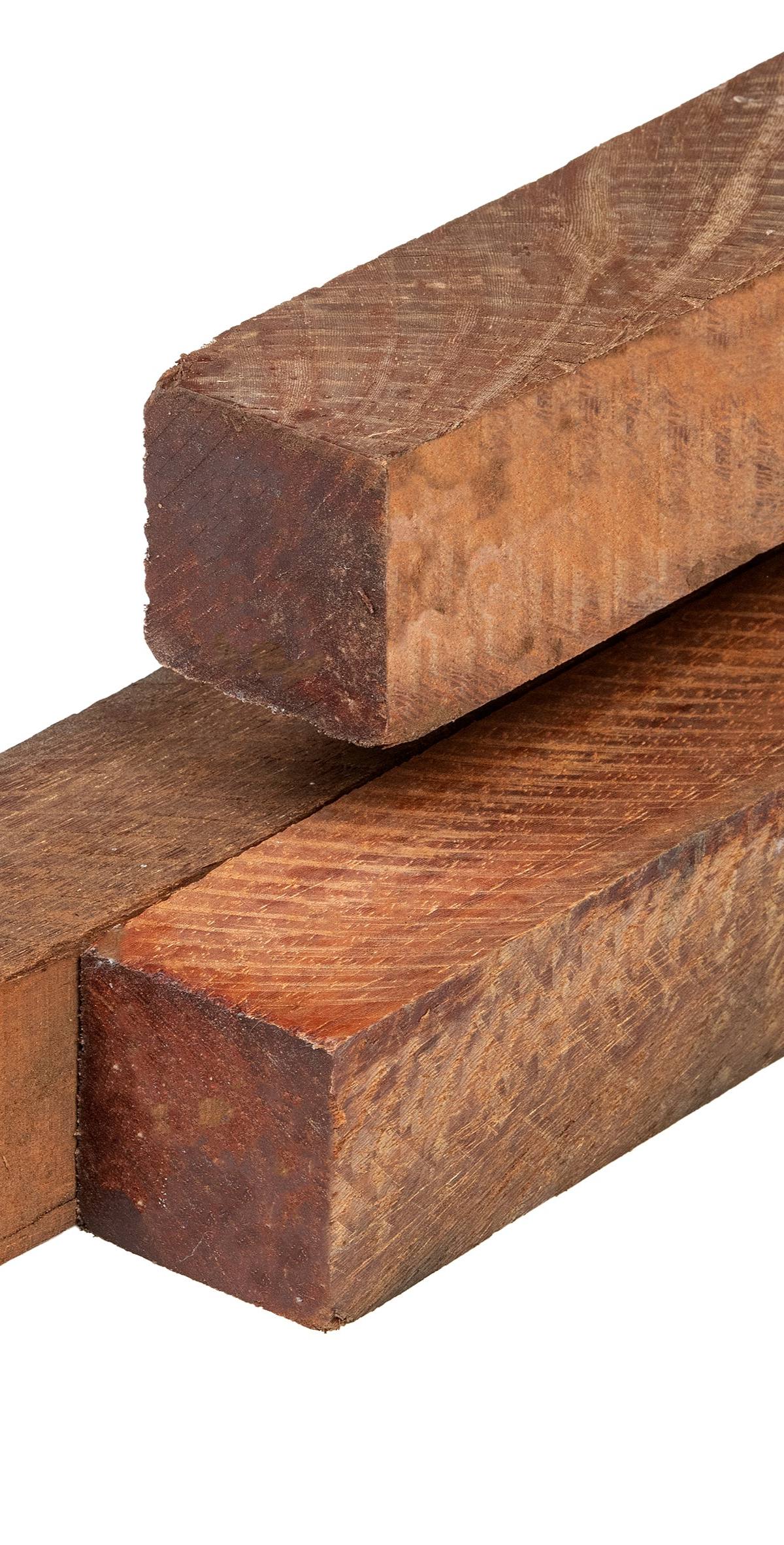 Angelim vermelho hardhout paal 7,0 x 7,0 x 350 cm fijnbezaagd, ongepunt