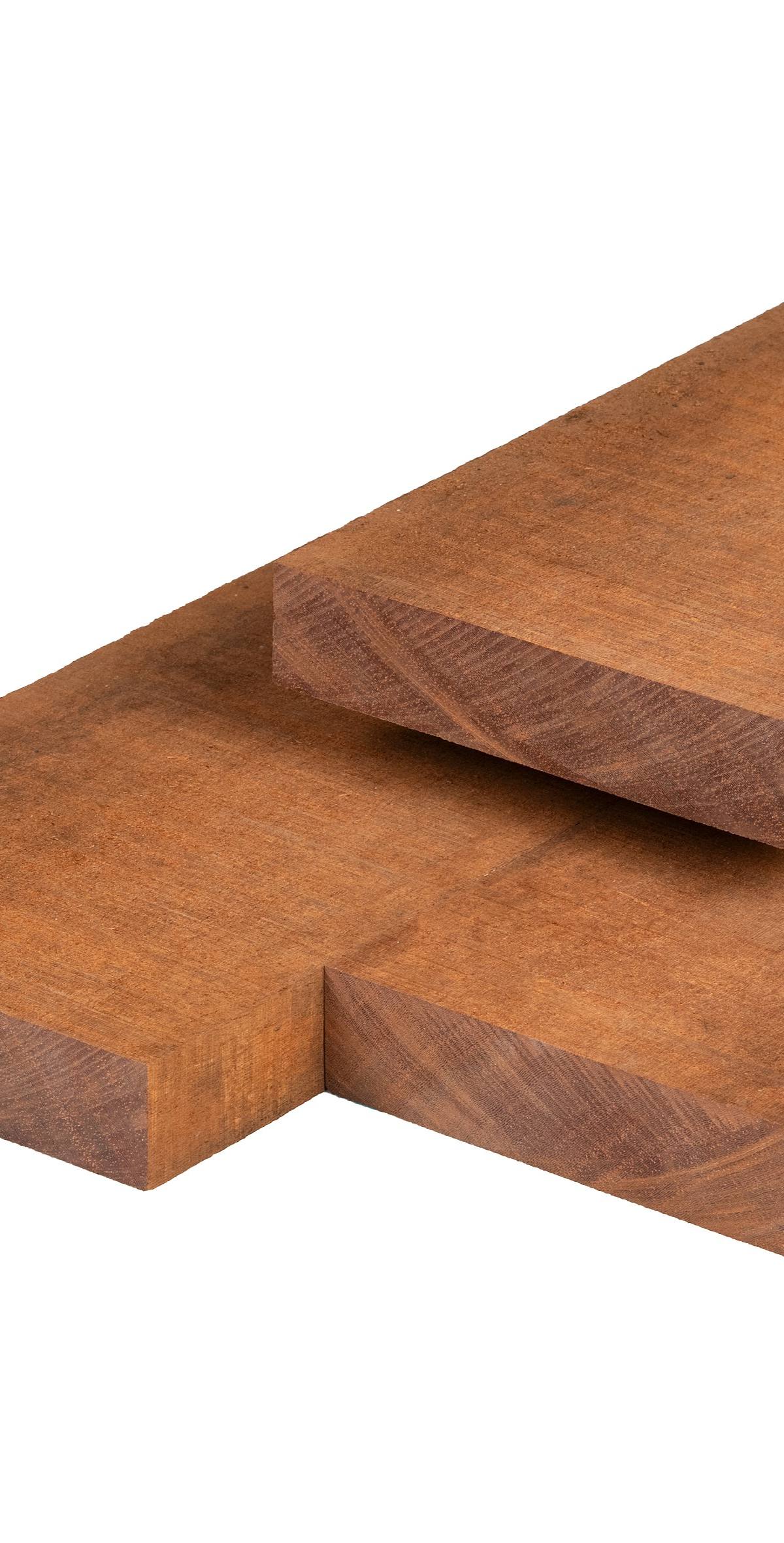 Azobé hardhout bestekhout 5,0 x 15,0 x 250 cm fijnbezaagd