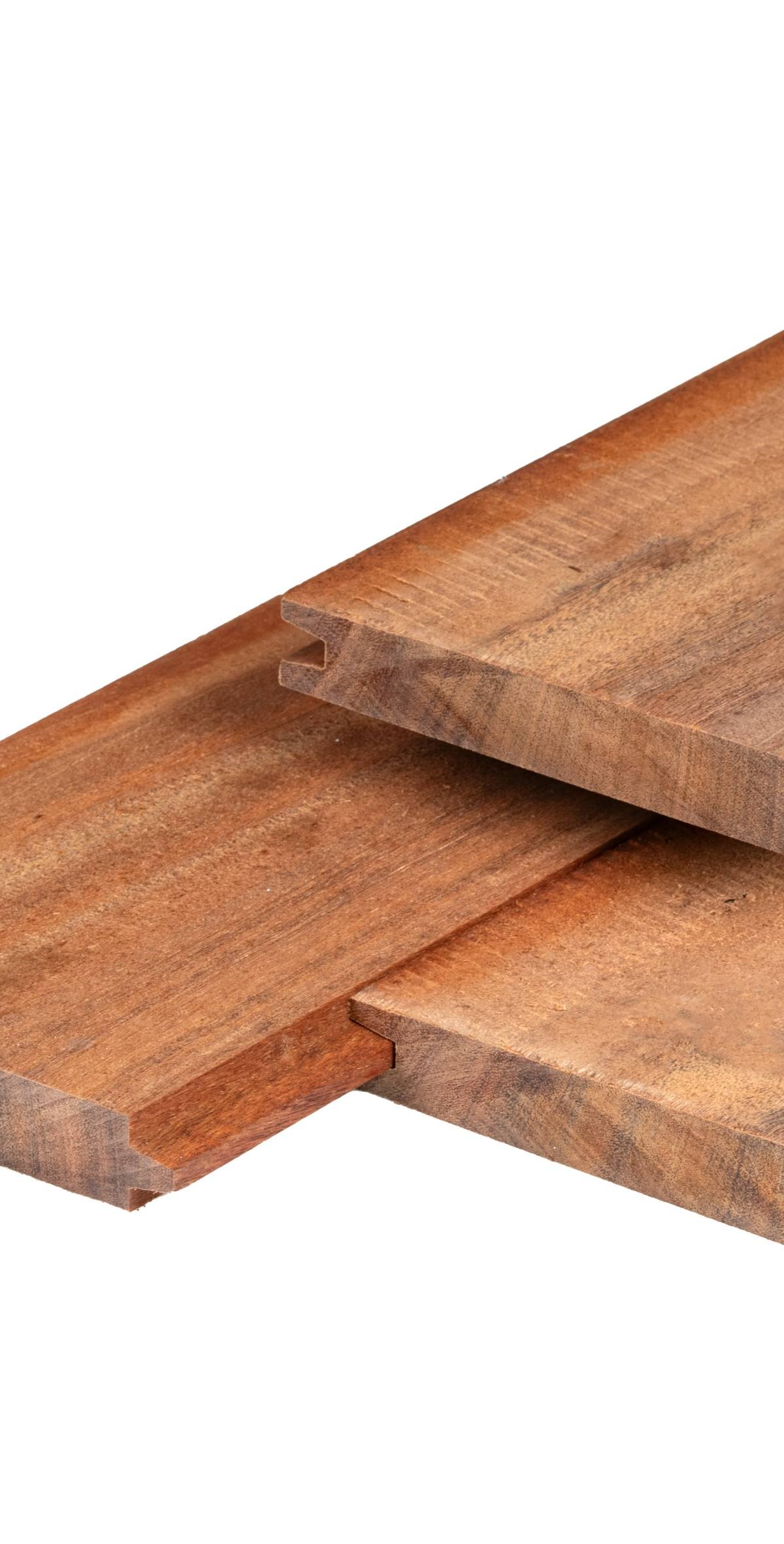 Azobé hardhout damwand 3,0 x 18,5 x 200 cm geschaafd