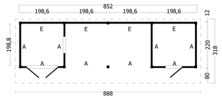 Bergen L Type 12 Douglas Gedroogd Potdekselplank blank — 2
