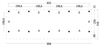 Bergen L Type 9 Douglas Gedroogd Potdekselplank blank — 2