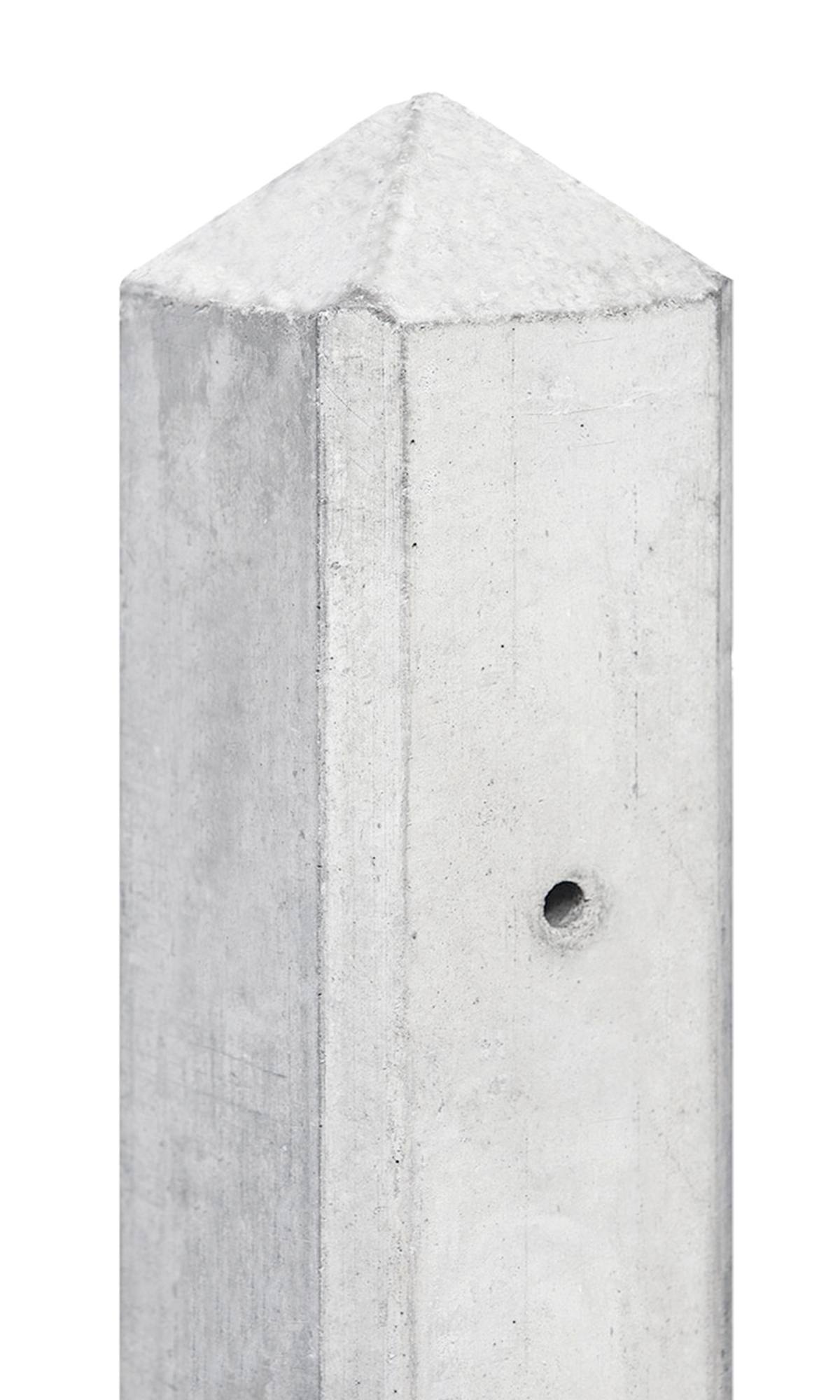 Berton©-motiefpaal Schie wit/grijs diamantkop 10 x 10 x 280 cm tussenmodel