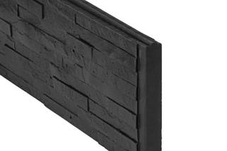 Berton©-motiefplaat smal antraciet gecoat H26 x D3,5 x L184 cm leisteenmotief — 1