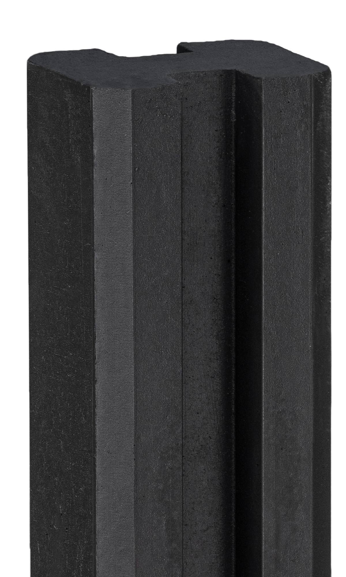 Berton©-sleufpaal Zaan antraciet gecoat vlakke kop 10 x 10 x 275 cm tussenmodel met brede ondersleuf