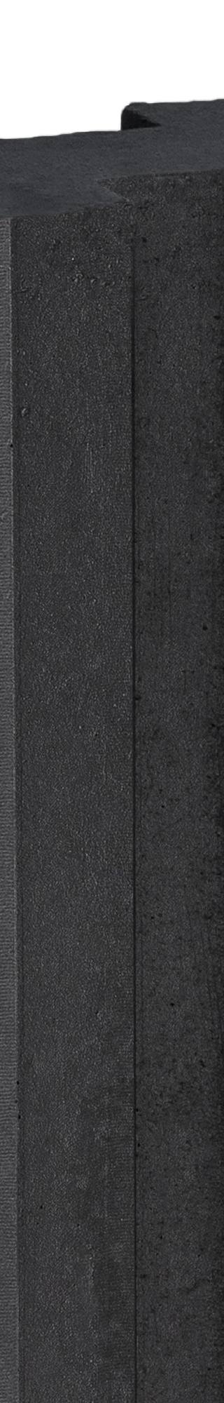 Berton©-sleufpaal Zaan antraciet gecoat vlakke kop 10 x 10 x 275 cm tussenmodel met brede ondersleuf — 1
