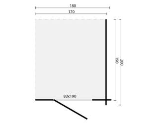 Blokhut Toilet/Shower Kit XXL | 28 mm | onbehandeld — 2