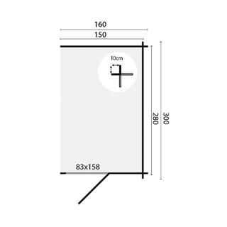 Blokhut - Tuinhuis Aanbouw | 44 mm | vuren bruin geïmpregneerd — 3