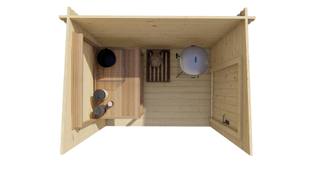 Blokhut - Tuinhuis Aanbouw | 44 mm | vuren bruin geïmpregneerd — 4