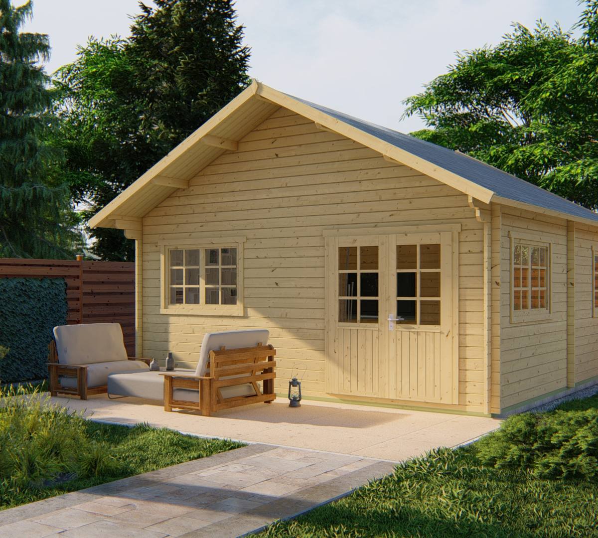 Blokhut - Tuinhuis Big Llanes | 44 mm | honinggeel geïmpregneerd