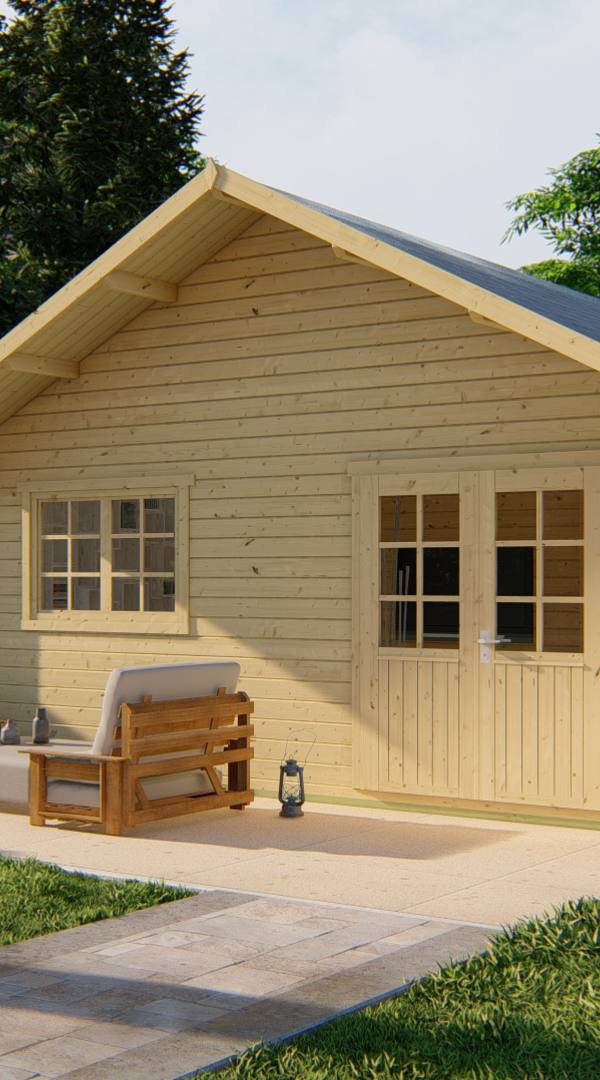 Blokhut - Tuinhuis Big Llanes | 44 mm | honinggeel geïmpregneerd