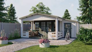 Blokhut - Tuinhuis Coventry | 58 mm | vuren onbehandeld — 2