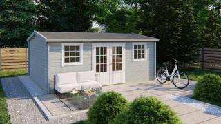 Blokhut - Tuinhuis Dianne | 40 mm | vuren grijs geïmpregneerd — 2