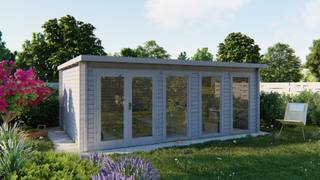 Blokhut - Tuinhuis Gabriella | 58 mm | honinggeel geïmpregneerd — 2