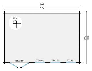 Blokhut - Tuinhuis Gabriella | 58 mm | honinggeel geïmpregneerd — 3