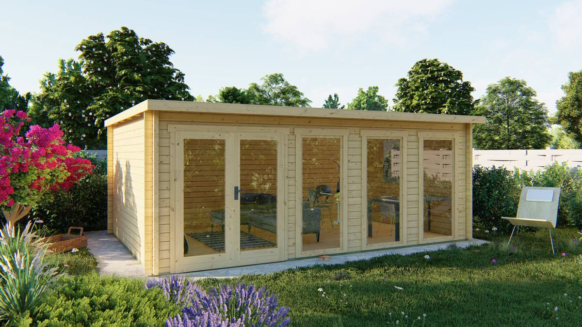 Blokhut - Tuinhuis Gabriella | 58 mm | honinggeel geïmpregneerd