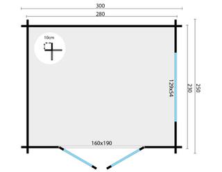 Blokhut - Tuinhuis Gadsby | 40 mm | onbehandeld — 3