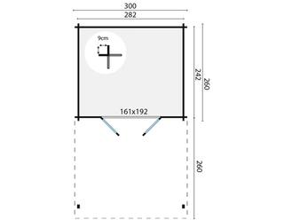 Blokhut - Tuinhuis Georg | 28 mm | vuren bruin geïmpregneerd — 3