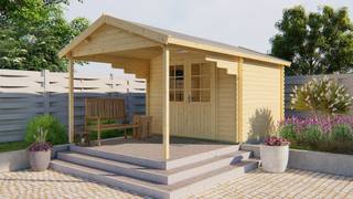 Blokhut - Tuinhuis Georg | 28 mm | vuren bruin geïmpregneerd — 1