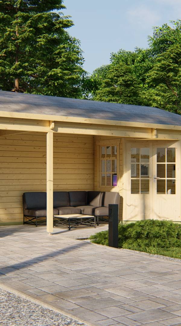 Blokhut - Tuinhuis Gretel | 44 mm | vuren onbehandeld