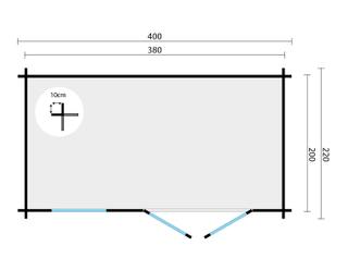 Blokhut - Tuinhuis Harriot | 40 mm | vuren honinggeel geïmpregneerd — 3