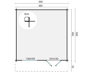 Blokhut - Tuinhuis Hendrick | 44 mm | vuren onbehandeld — 3