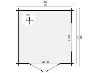 Blokhut - Tuinhuis Jamie | 40 mm | vuren honinggeel geïmpregneerd — 3