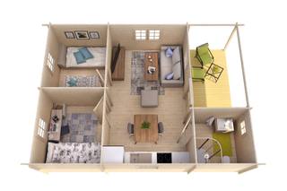 Blokhut - Tuinhuis Javea | 44 mm | honinggeel geïmpregneerd — 4