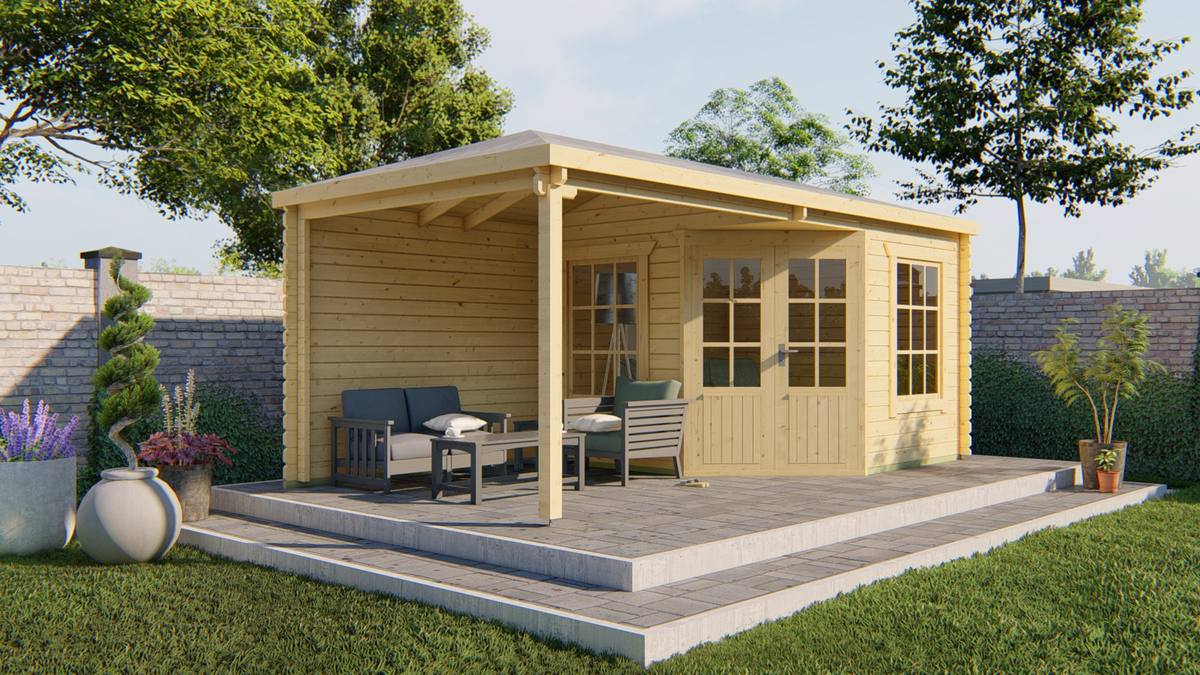 Blokhut - Tuinhuis Jutta | 44 mm | onbehandeld