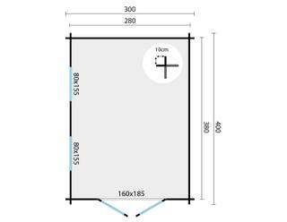 Blokhut - Tuinhuis Kerry | 40 mm | vuren honinggeel geïmpregneerd — 3