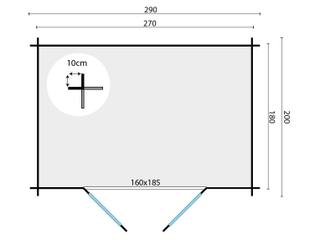 Blokhut - Tuinhuis Kris | 28 mm | vuren grijs geïmpregneerd — 4