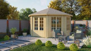 Blokhut - Tuinhuis Lynn | 44 mm | vuren honinggeel geïmpregneerd — 1