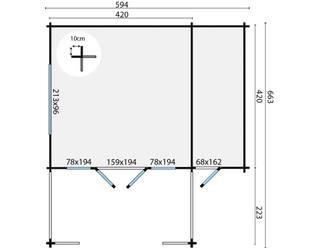 Blokhut - Tuinhuis Manchester | 58 mm | vuren onbehandeld — 3