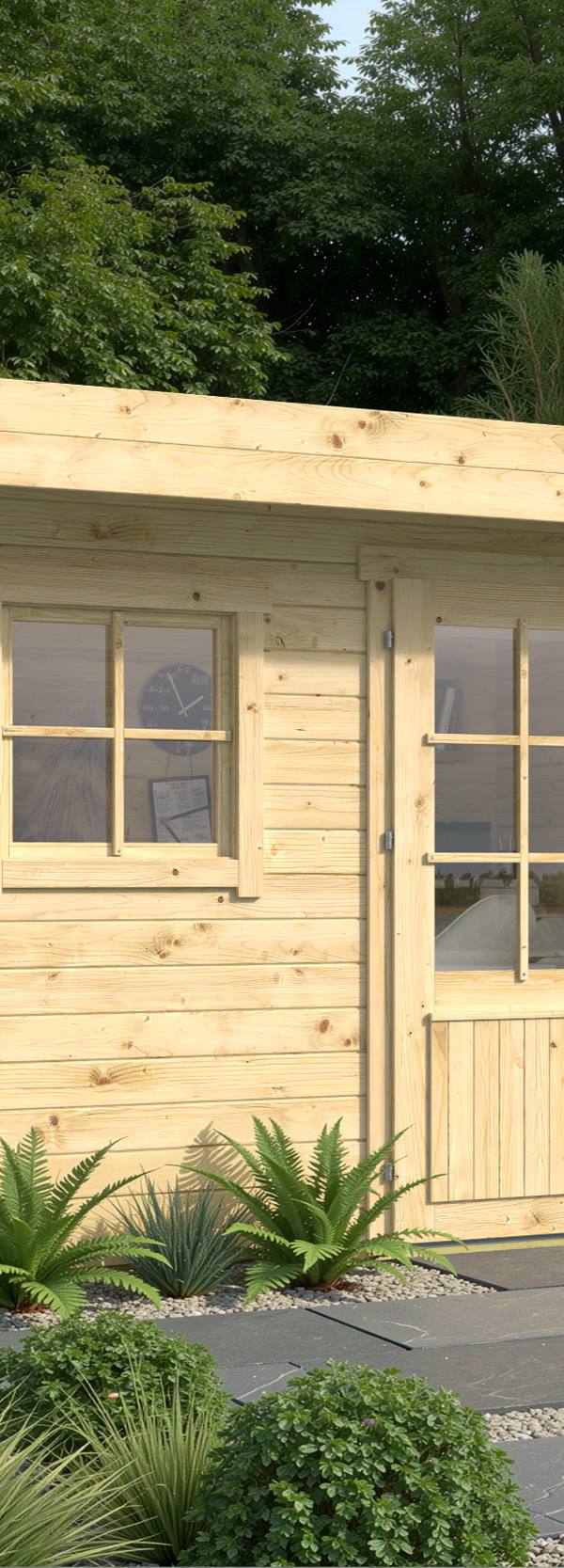 Blokhut - Tuinhuis Marta | 28 mm | vuren onbehandeld