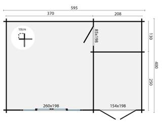Blokhut - Tuinhuis Meg | 44 mm | onbehandeld — 3