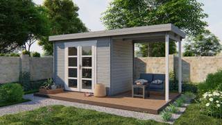 Blokhut - Tuinhuis Middelmodern | 28 mm | vuren honinggeel geïmpregneerd — 2