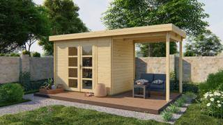 Blokhut - Tuinhuis Middelmodern | 28 mm | vuren honinggeel geïmpregneerd — 1