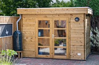 Blokhut - Tuinhuis Minimodern | 28 mm | vuren grijs geïmpregneerd — 3