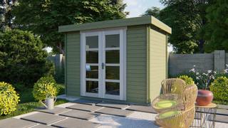 Blokhut - Tuinhuis Minimodern | 28 mm | vuren grijs geïmpregneerd — 2
