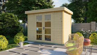 Blokhut - Tuinhuis Minimodern | 28 mm | vuren grijs geïmpregneerd — 1