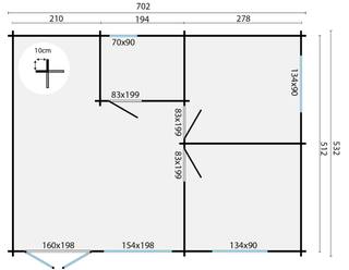 Blokhut - Tuinhuis Moderna | 44 mm | honinggeel geïmpregneerd — 3