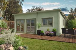 Blokhut - Tuinhuis Moderna | 44 mm | honinggeel geïmpregneerd — 2