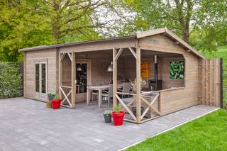 Blokhut - Tuinhuis Mokka | 40 mm | vuren bruin geïmpregneerd — 3